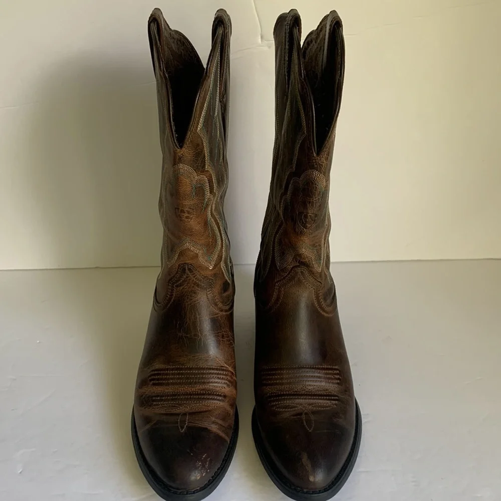 Ariat Women’s Heritage Western R-Toe Boots Sassy Brown 6 - Picture 3 of 11
